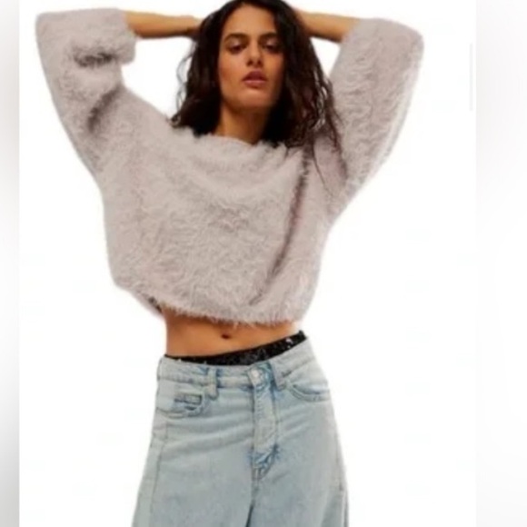 Free People Flurry Sweater NWOT In Lilac Frost - Picture 3 of 8